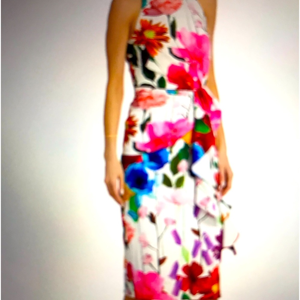 Floral Ruffled Sheath Dress